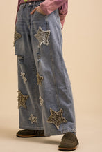 Leopard Star Patch Wide-leg Jeans