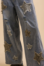 Leopard Star Patch Wide-leg Jeans