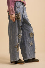 Leopard Star Patch Wide-leg Jeans