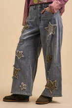 Leopard Star Patch Wide-leg Jeans
