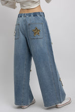 Leopard Star Patch Wide-leg Jeans