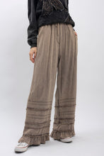 Dusty Trail Charcoal Ruffle Wide-Leg Pants