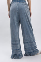 Dusty Trail Denim Ruffle Wide-Leg Pants