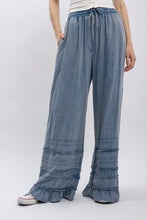 Dusty Trail Denim Ruffle Wide-Leg Pants