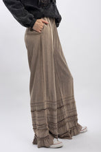 Dusty Trail Charcoal Ruffle Wide-Leg Pants