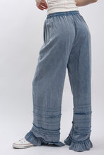 Dusty Trail Denim Ruffle Wide-Leg Pants