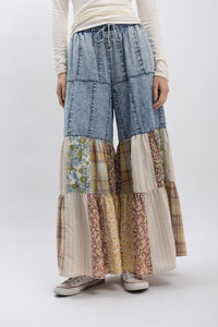 Boho Tiered Ruffled Wide Leg Pants