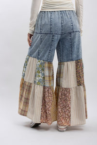 Boho Tiered Ruffled Wide Leg Pants