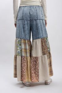 Boho Tiered Ruffled Wide Leg Pants