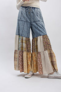 Boho Tiered Ruffled Wide Leg Pants