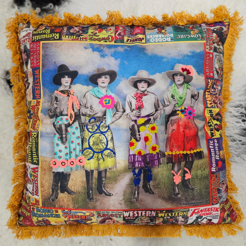 Outlaw cowgirls Pillow