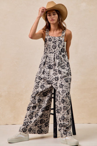 Washed Rose Denim Overalls