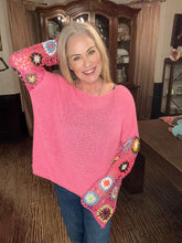 The Color Me Cozy Crochet Sleeve Sweater Pink