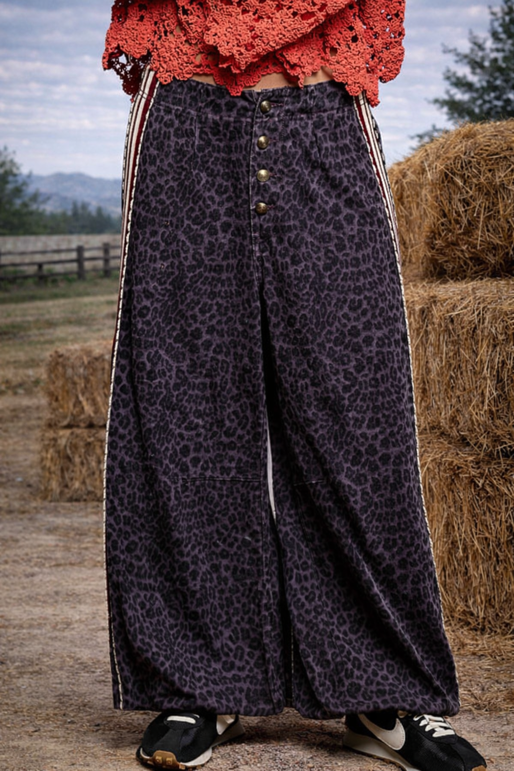 Black Leopard Jogger Pants