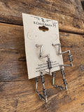 Silver-Tone Barbed Wire Cross Hoop Earrings