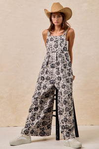 Washed Rose Denim Overalls