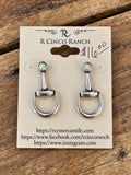 Silver Snaffle Bit & Crystal Stud Earrings