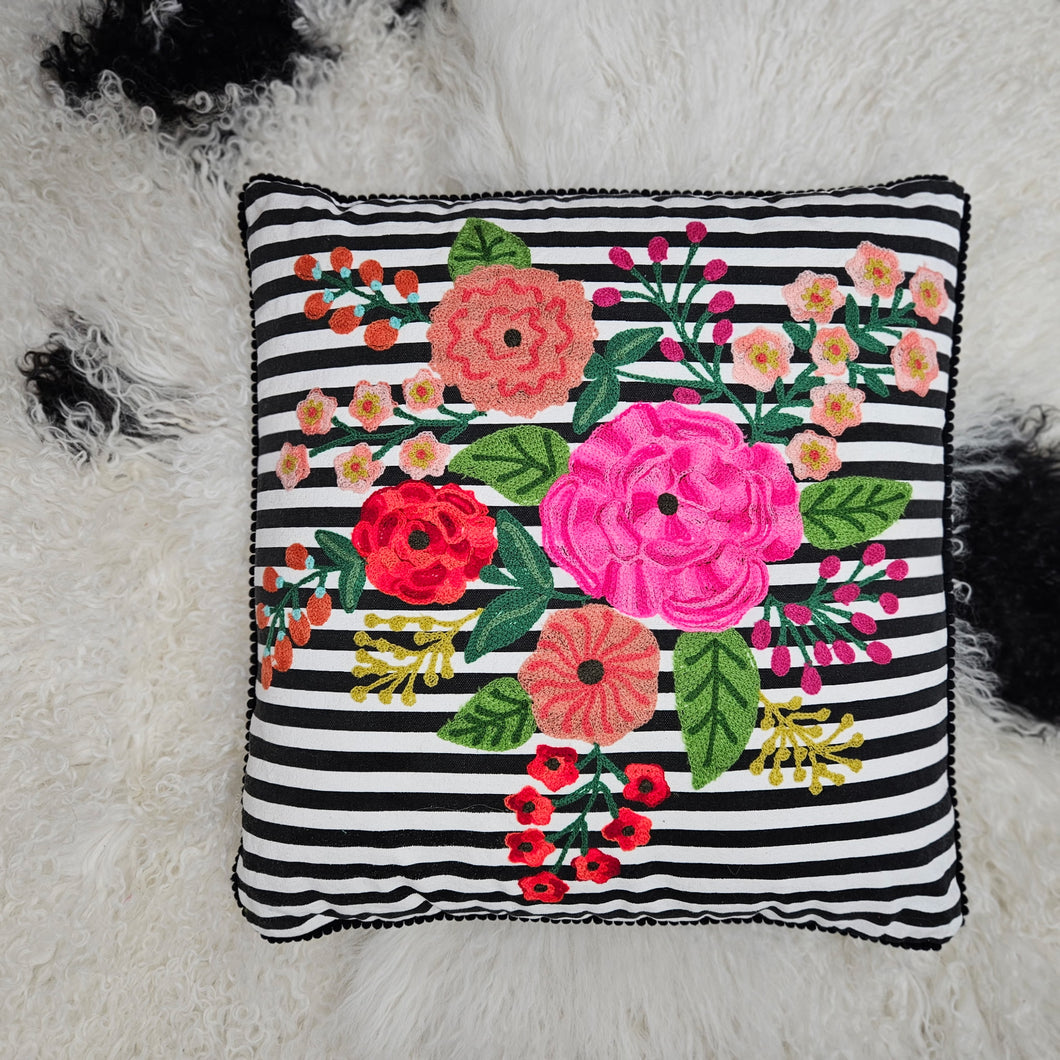 Black & White Bouquet Pillow