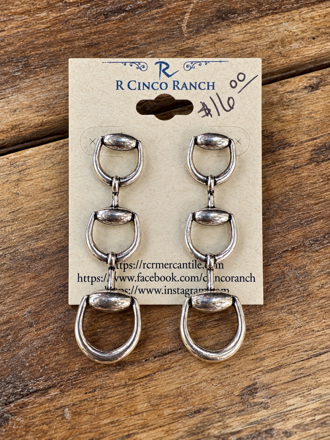 Silver-Tone Equestrian Link Drop Earrings