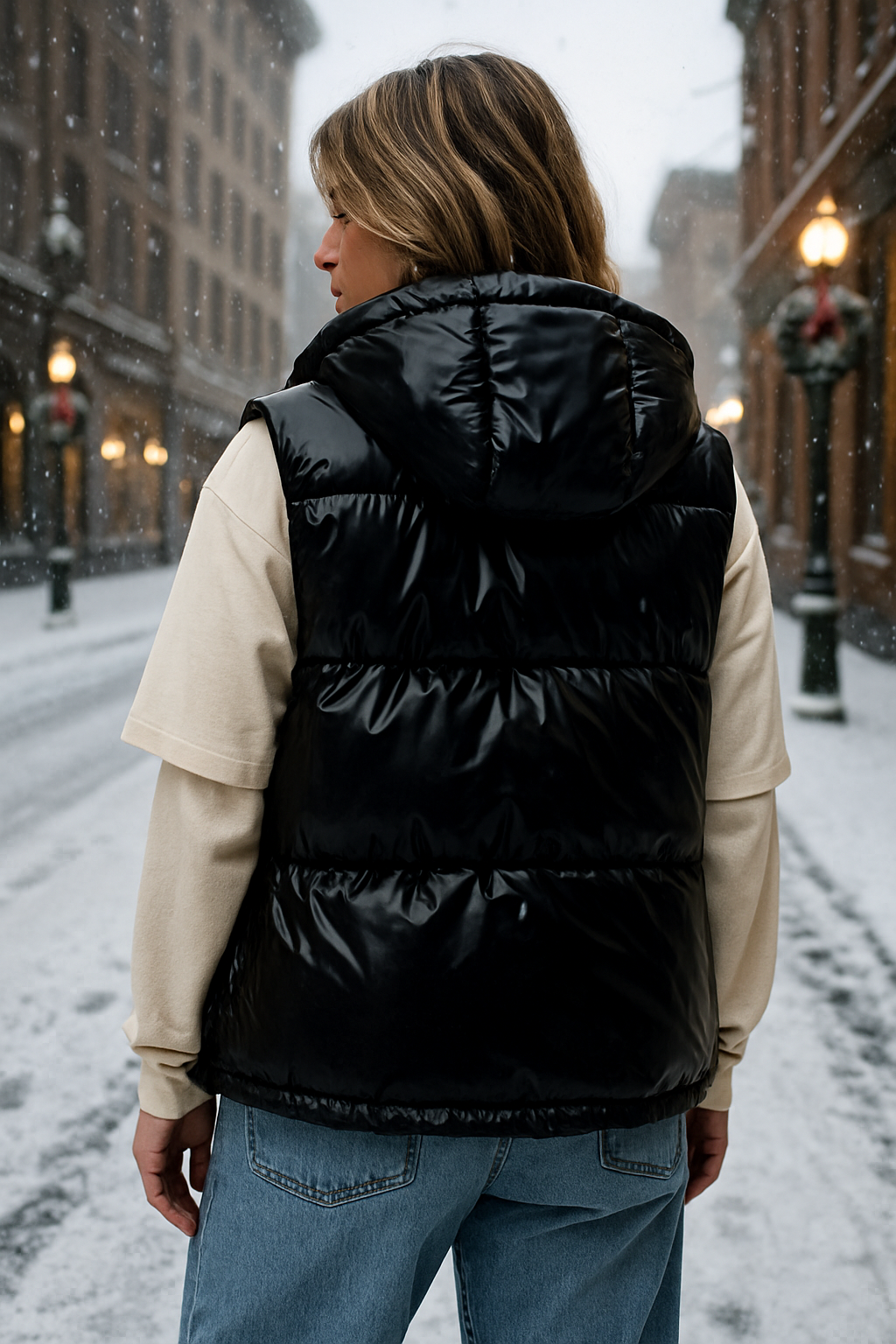 Rock On Black Puff Vest