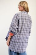 Classy Retro Flannel Peri Blue