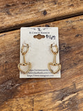 Golden Heart Snaffle Bit Hoop Earrings