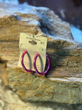 Purple glossy open hoop earrings