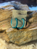Turquoise twisted hoop earrings