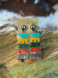 Multicolor peace statement earrings