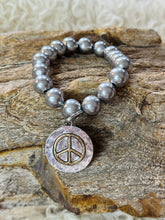 Peace Sign Faux Navajo Bead Bracelet