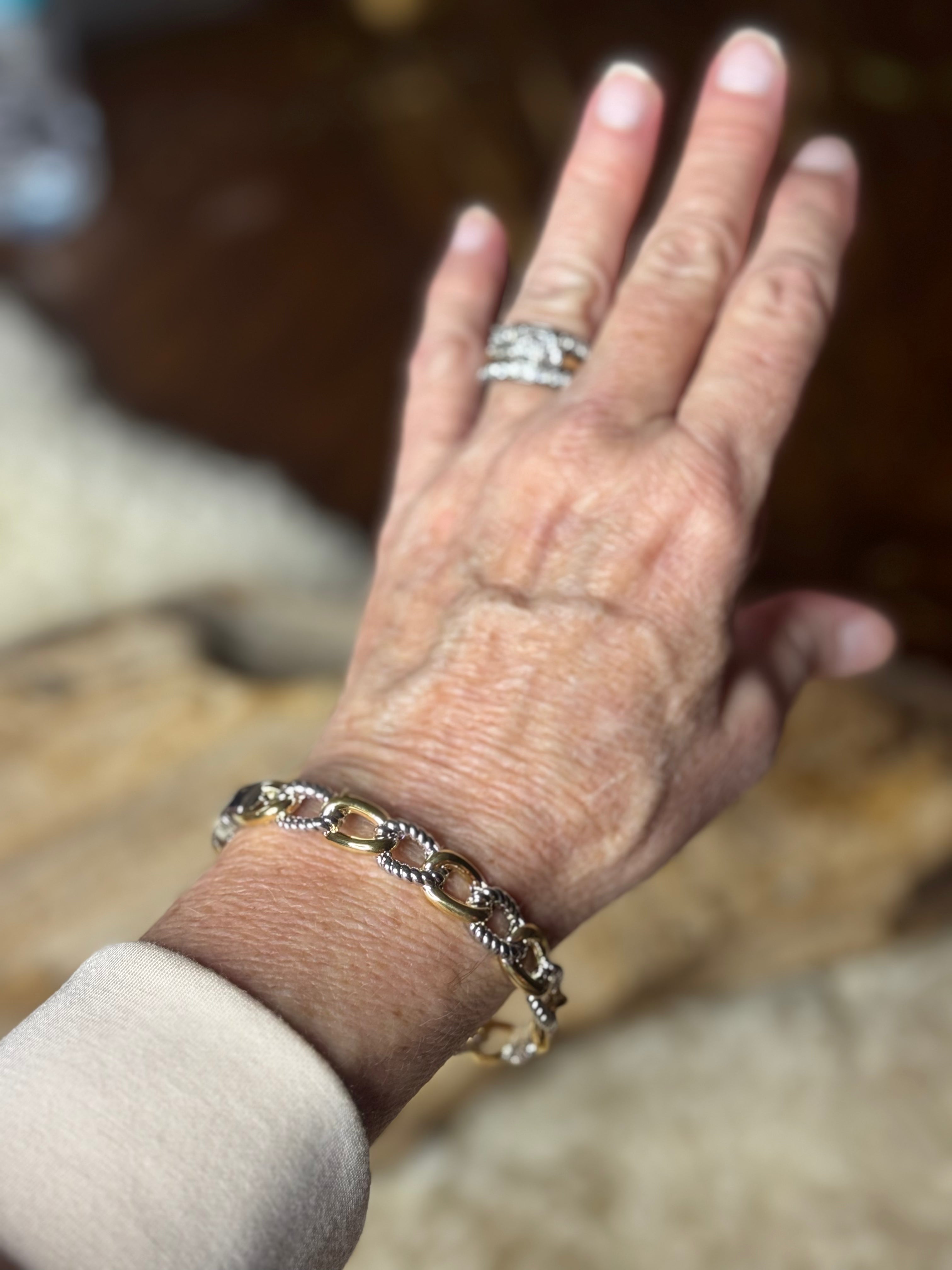 Mixed Metal Ranch Link Bracelet