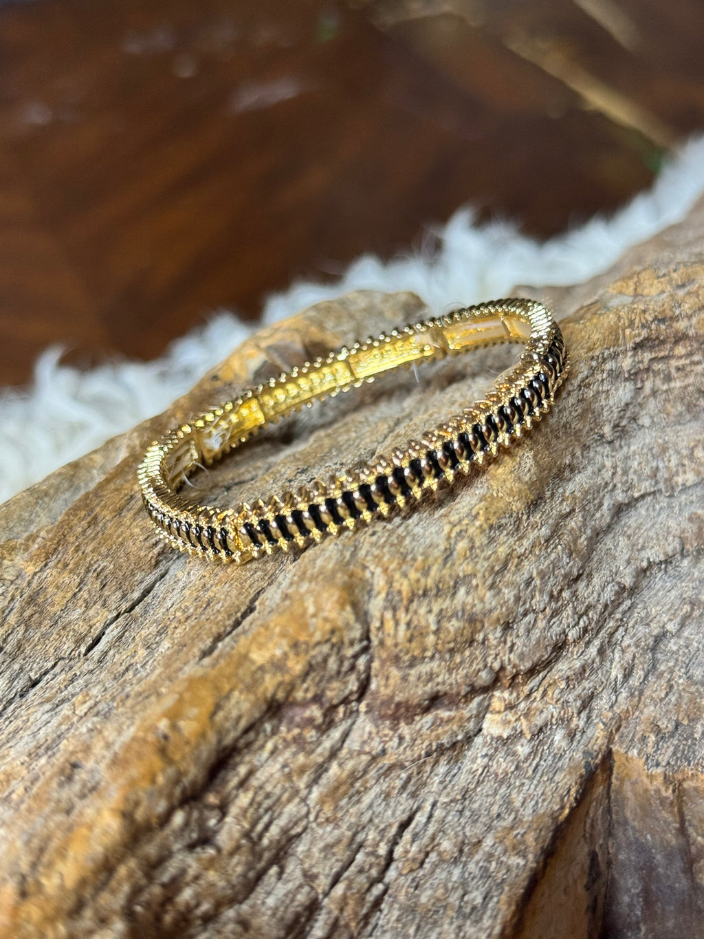 Midnight Gold Stretch Bracelet
