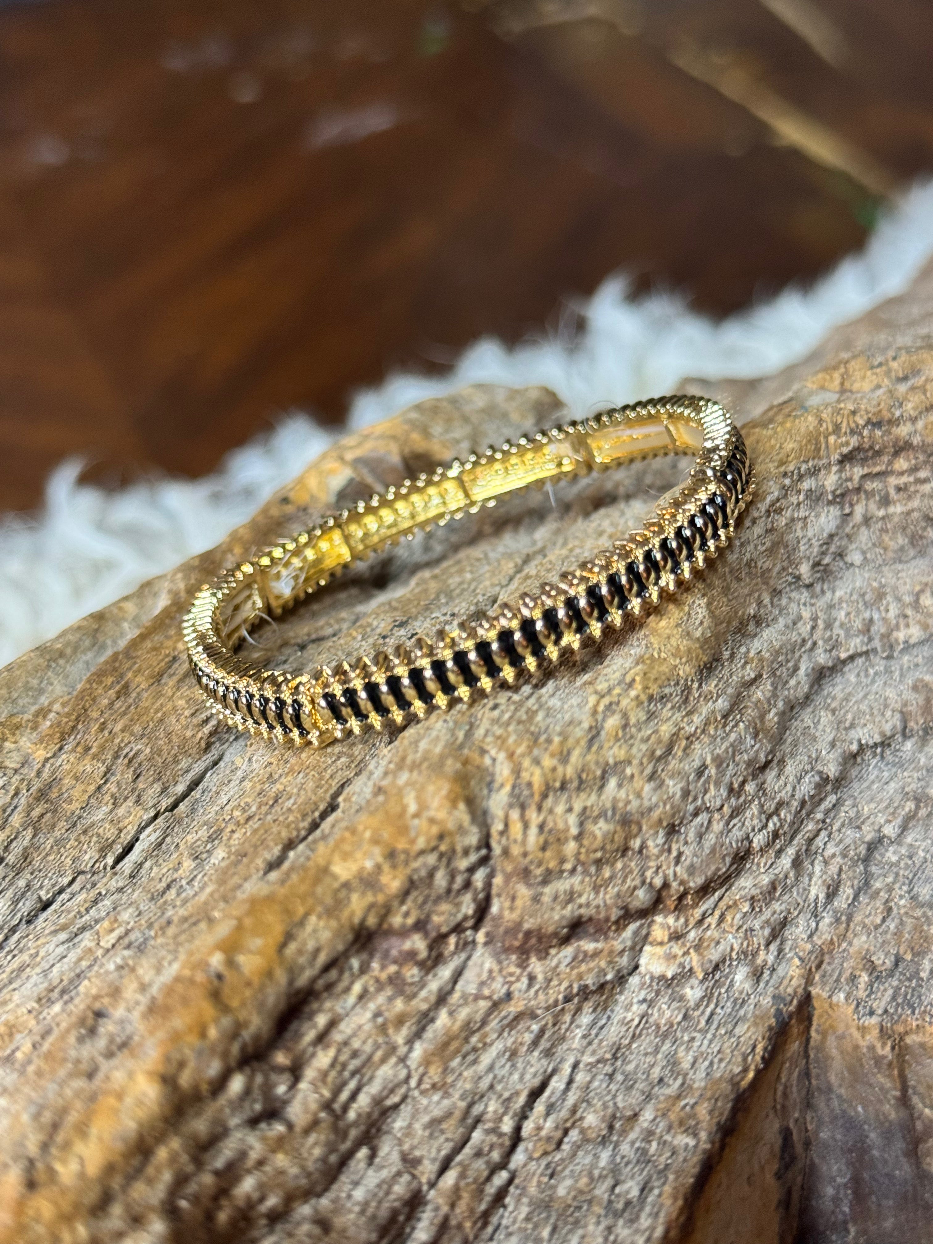 Midnight Gold Stretch Bracelet