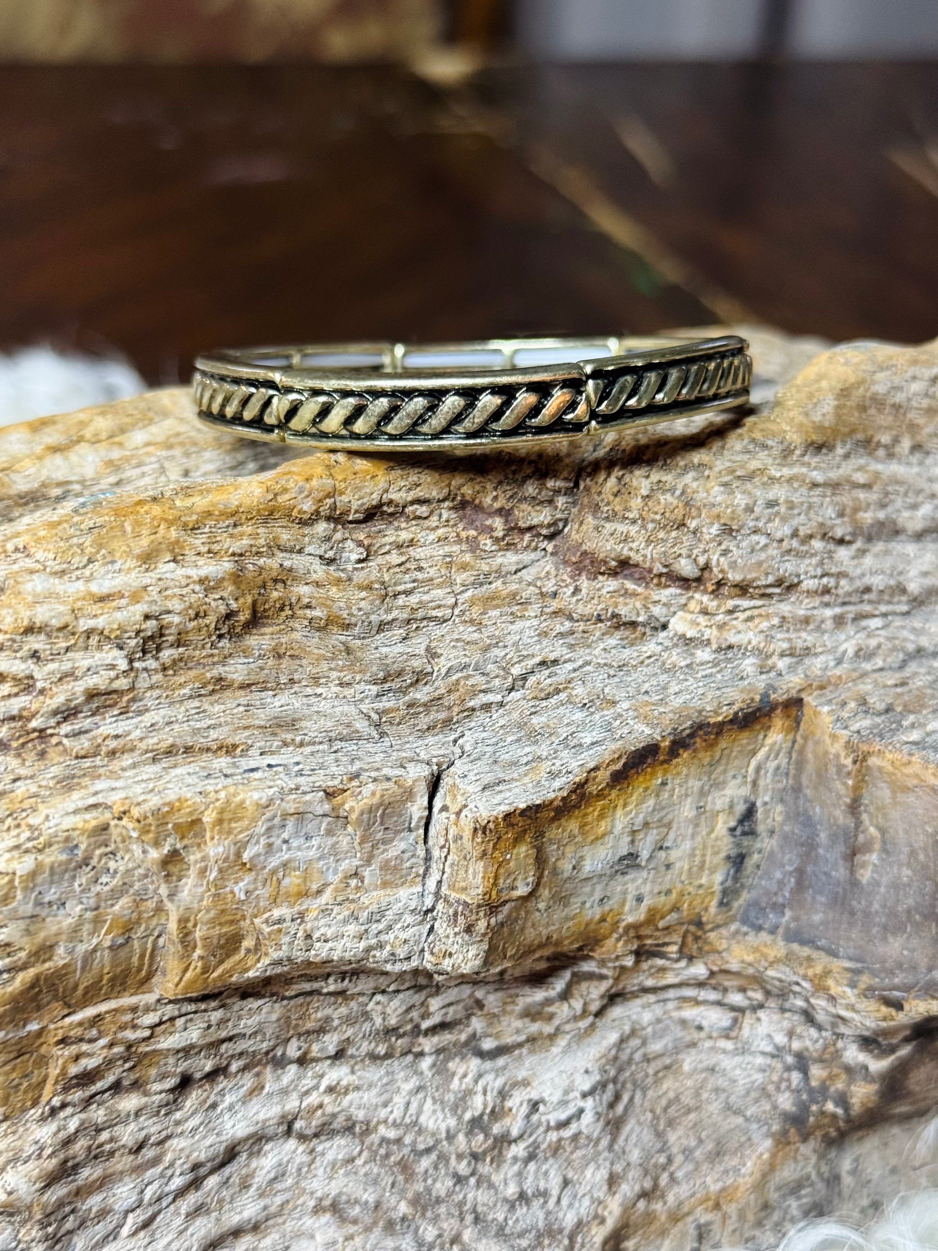 Golden Twist Stretch Bracelet
