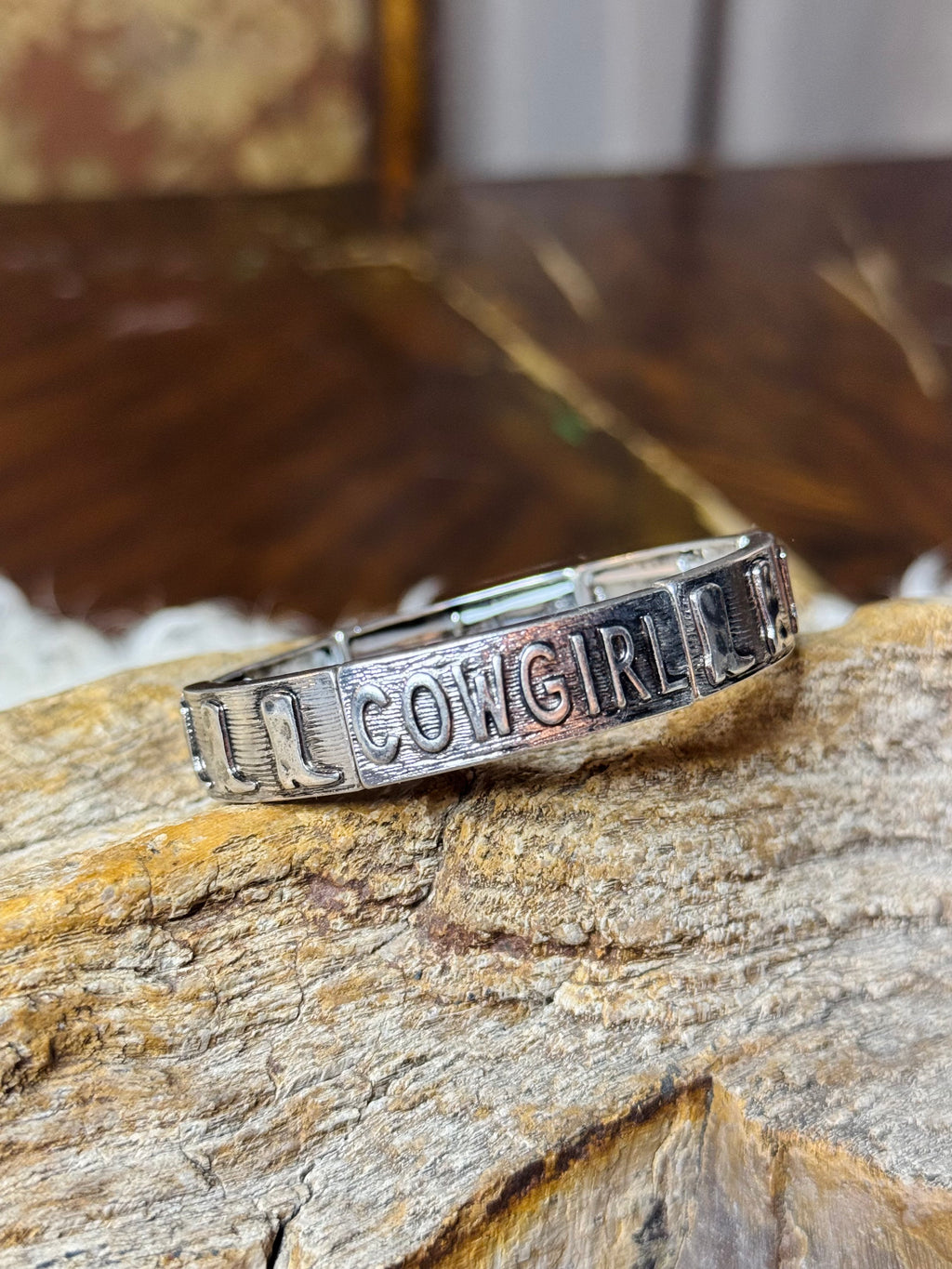 Speak It. Wear It. Stretch Bracelet: Cowgirl
