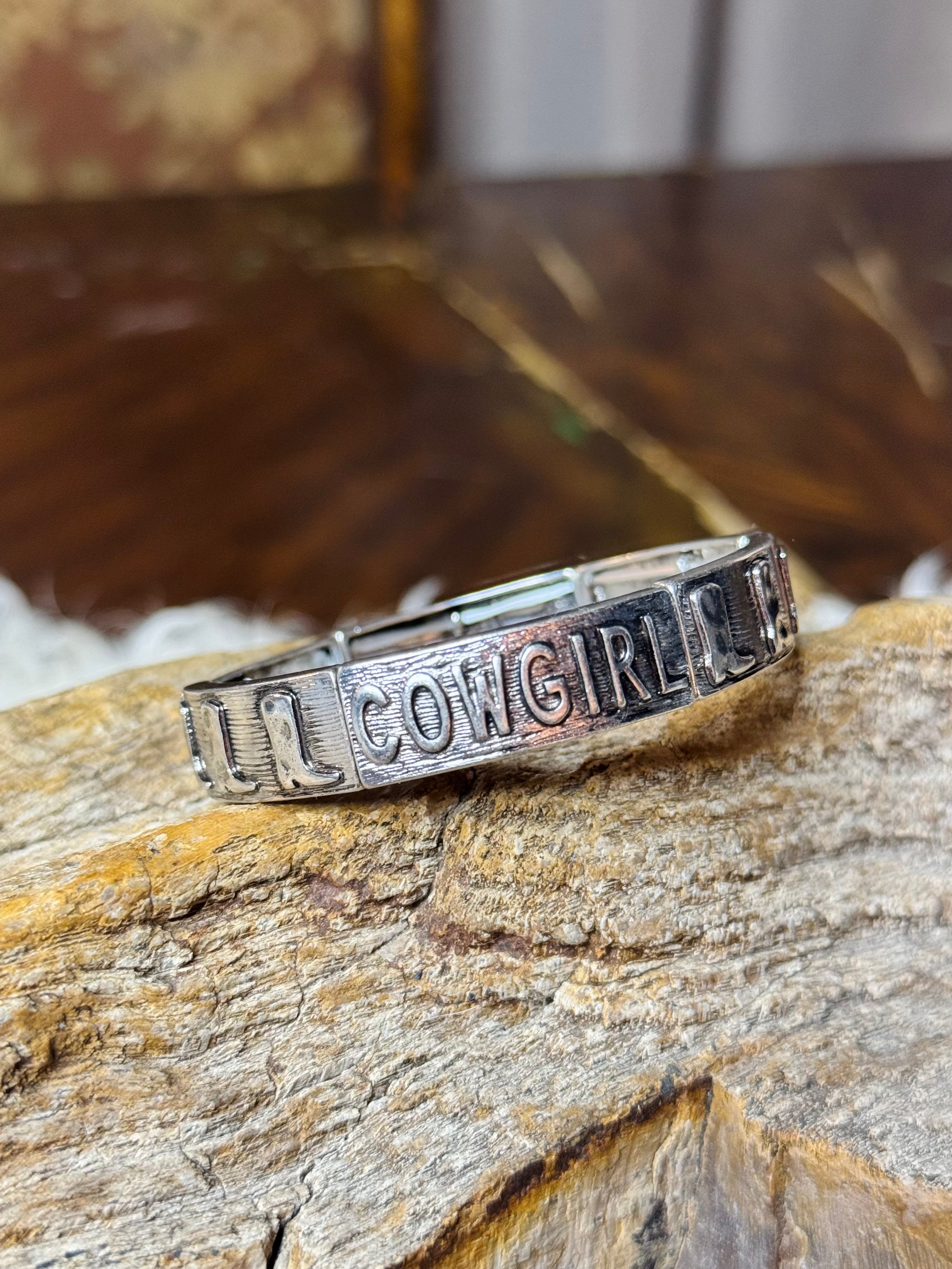 Speak It. Wear It. Stretch Bracelet: Cowgirl