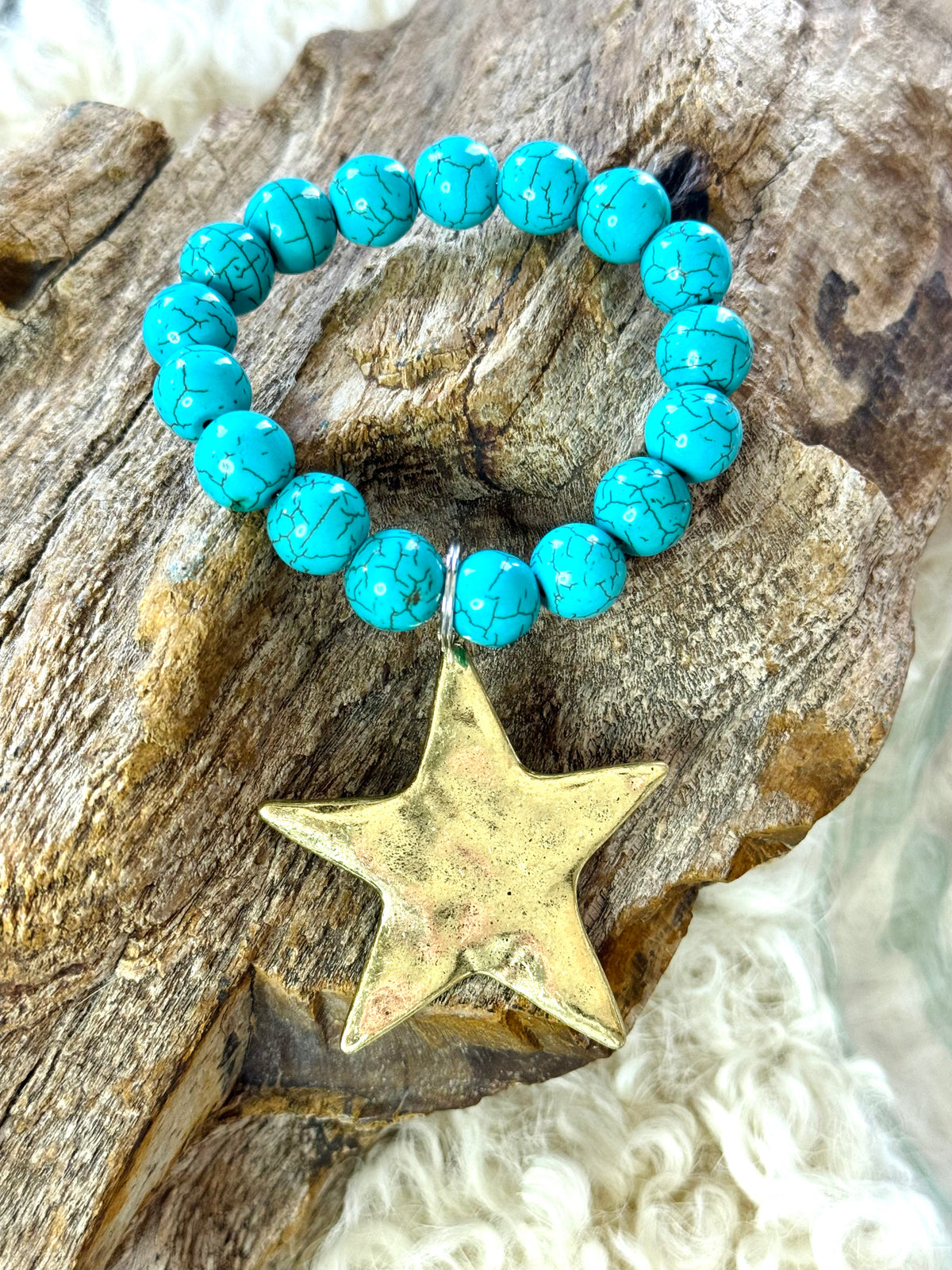 アクセサリー M swinging star turquoise bracelet Turquoise Star Stretch Bracelet – R Cinco Ranch Mercantile