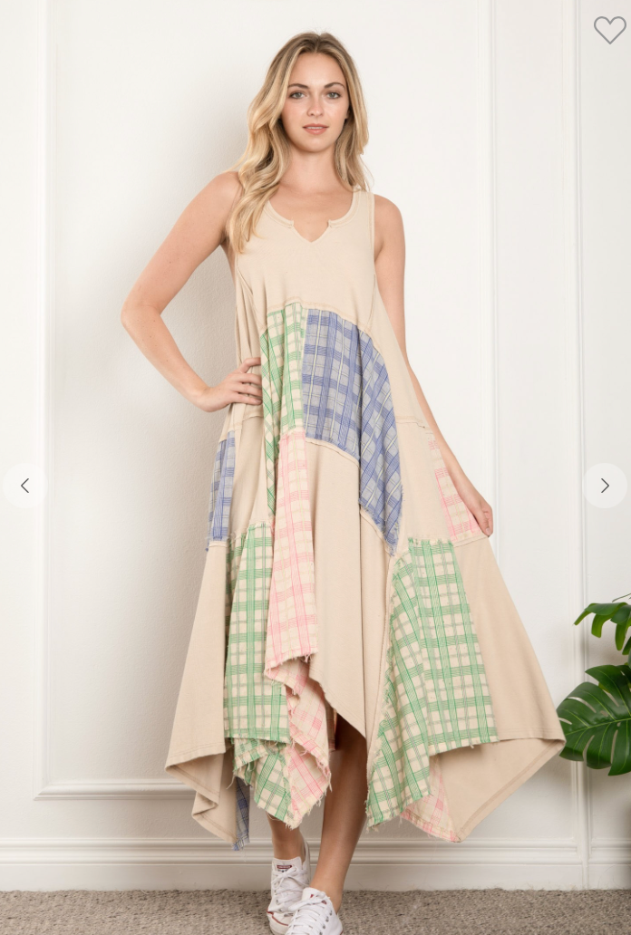 Gypsy Love Patchwork Dress Natural
