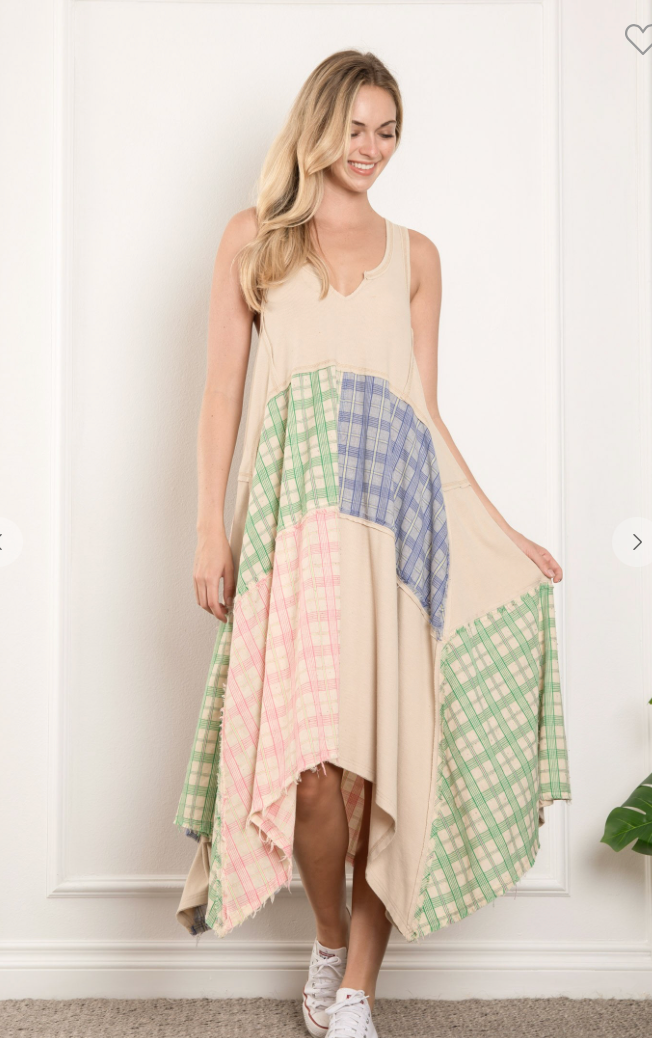 Gypsy Love Patchwork Dress Natural