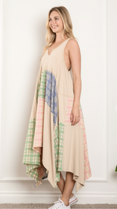 Gypsy Love Patchwork Dress Natural