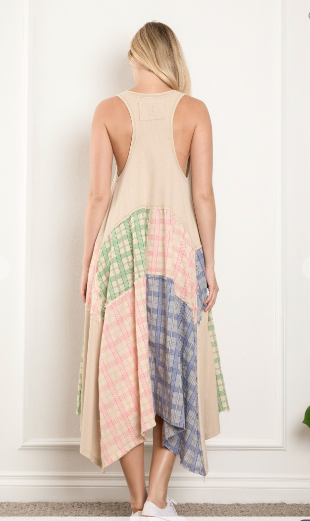 Gypsy Love Patchwork Dress Natural