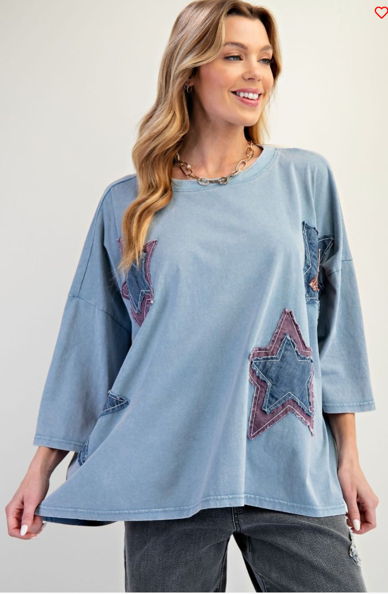 Twilight Star Patch Denim Top