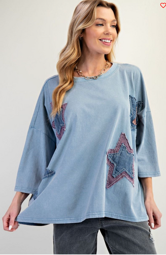 Twilight Star Patch Denim Top