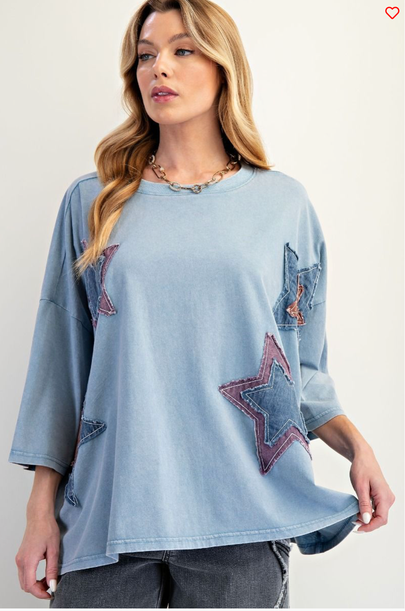 Twilight Star Patch Denim Top