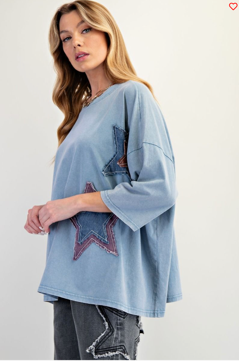 Twilight Star Patch Denim Top