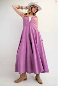 Mineral Washed Orchid Palazzo Jumpsuit