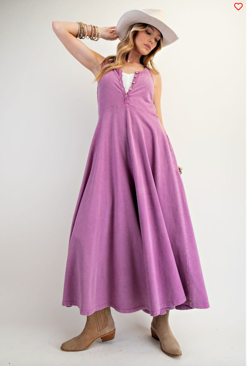 Mineral Washed Orchid Palazzo Jumpsuit