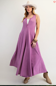 Mineral Washed Orchid Palazzo Jumpsuit