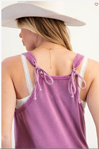 Mineral Washed Orchid Palazzo Jumpsuit