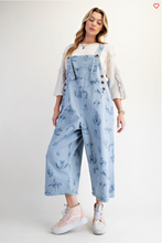 Western Print Overalls Dusty Blue